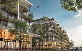 Phối cảnh nhà phố trung tầng tại Eco Central Park.