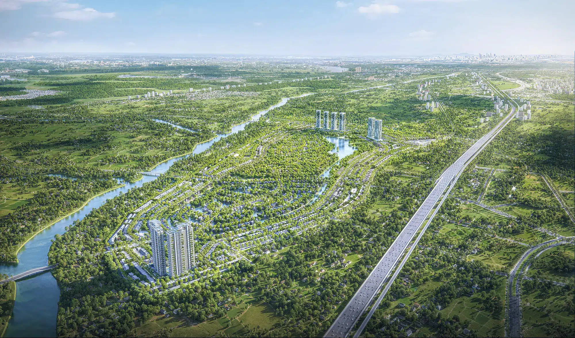 Dự án Eco Retreat nổi bật với hệ thống mặt nước xanh mát uốn lượn bao quanh dự án, tạo nên môi trường sinh thái đặc biệt Dự án Retreat Forest nổi bật với hệ thống mặt nước xanh mát uốn lượn bao quanh dự án, tạo nên môi trường sinh thái đặc biệt