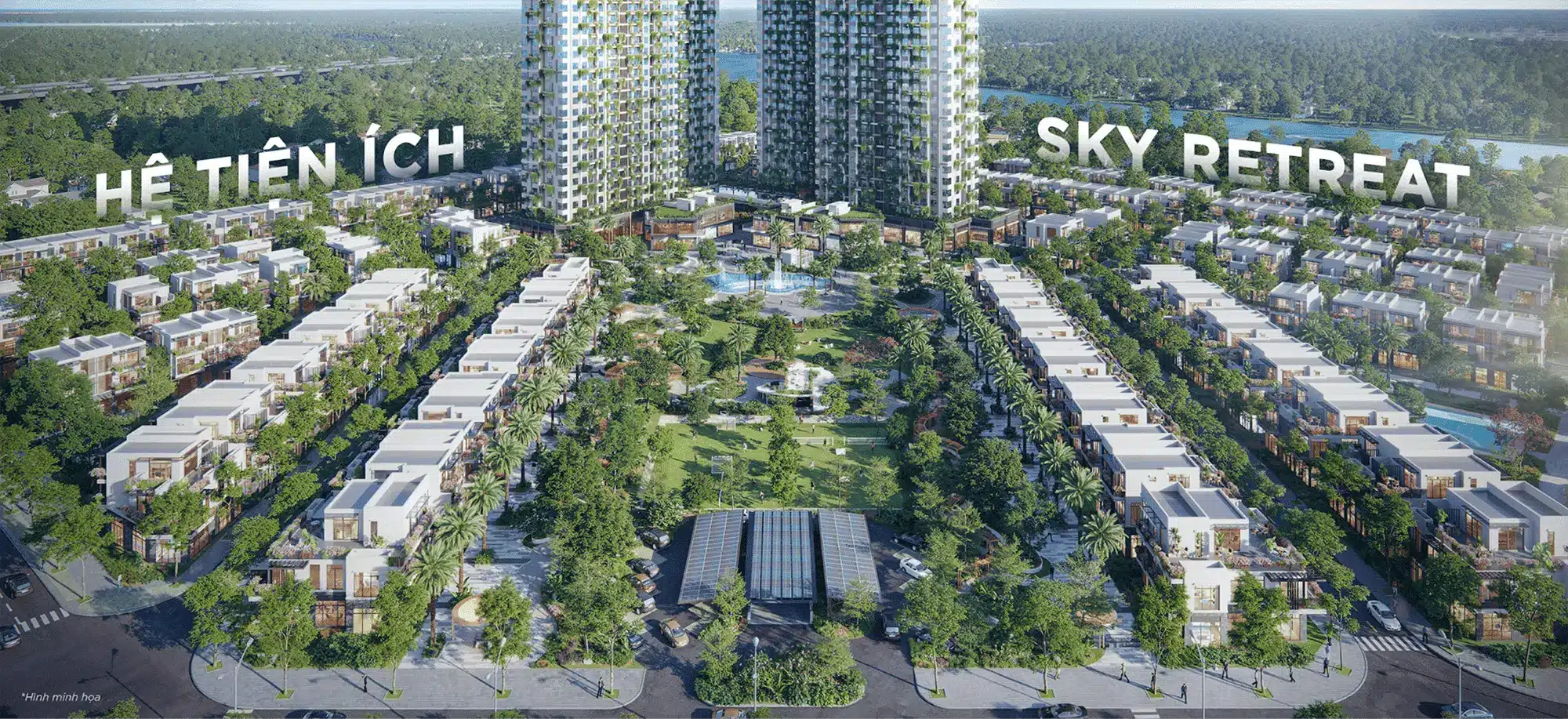 Hệ tiện ích Sky Retreat 30.000m² tiện ích giữa rừng xanh, kết nối hoàn hảo giữa cao tầng biểu tượng và thấp tầng xanh