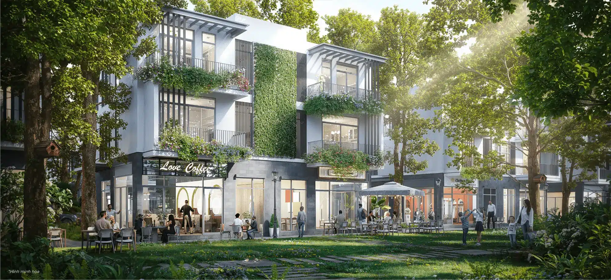Phối cảnh sản phẩm Shop Villa Song Lập phân khu Sky Retreat thuộc dự án Eco Retreat