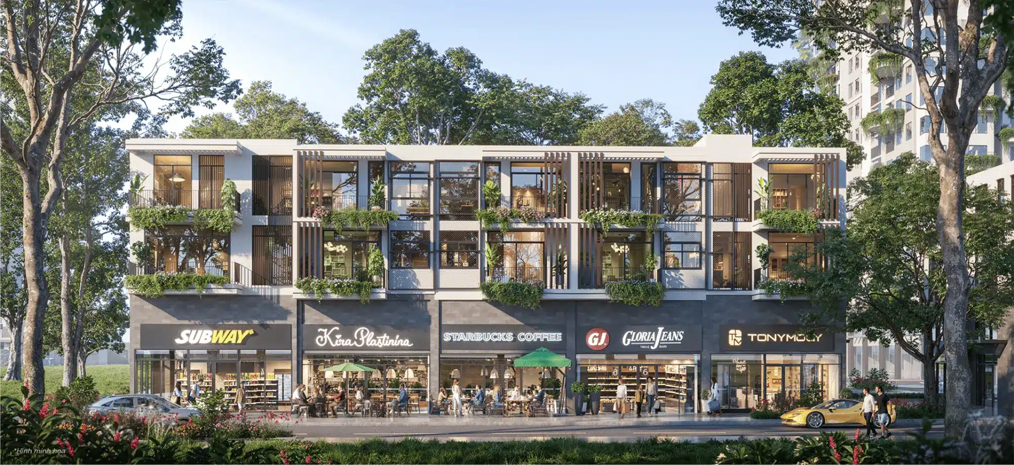 Phối cảnh sản phẩm Shophouse phân khu Sky Retreat thuộc dự án Eco Retreat