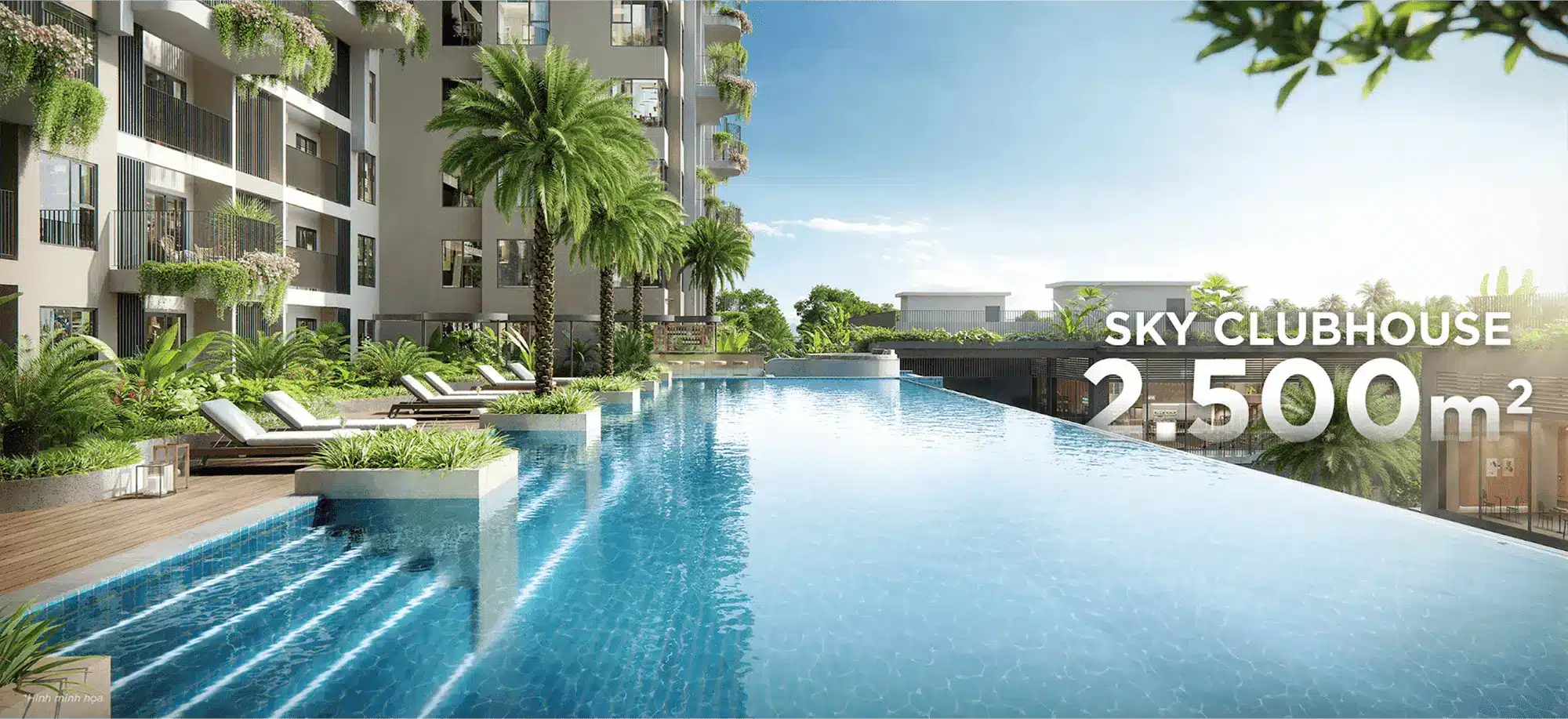 Sky Clubhouse 2.500m² Trung tâm retreat cao tầng với bể bơi điện phân muối, Sky Gym, Yoga và Sauna đẳng cấp resort