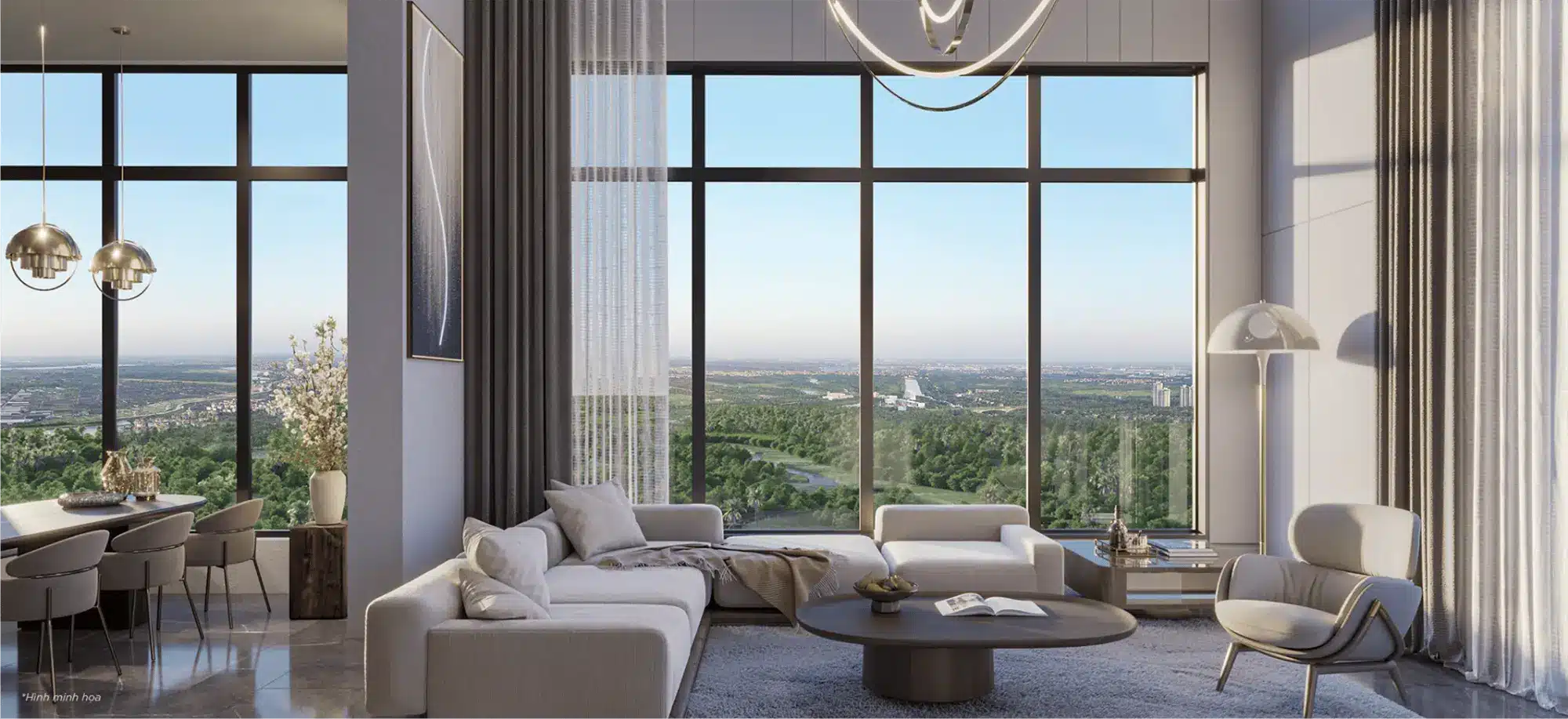 Sky Villa đẳng cấp mang đến không gian sống xa hoa với cửa kính từ sàn đến trần, ngắm trọn rừng xanh từ tầng mây