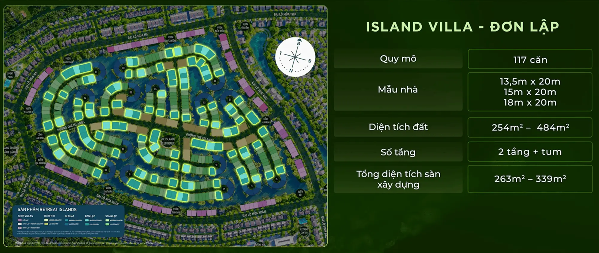 Mặt bằng sản phẩm Island Villa Đơn Lập tại Retreat Island thuộc khu đô thị Eco Retreat Mặt bằng sản phẩm Forest Villa Đơn Lập tại Retreat Forest thuộc khu đô thị Eco Retreat