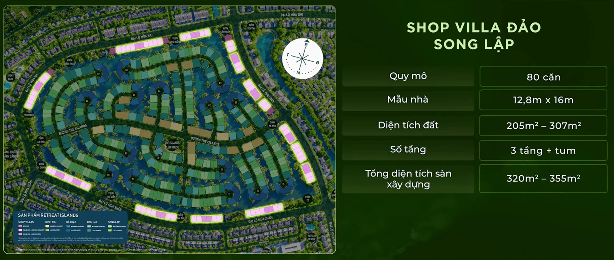 Mặt bằng sản phẩm Shop Villa Đảo Song Lập tại Retreat Island thuộc khu đô thị Eco Retreat Mặt bằng sản phẩm Shop Villa Rừng Song Lập tại Retreat Forest thuộc khu đô thị Eco Retreat