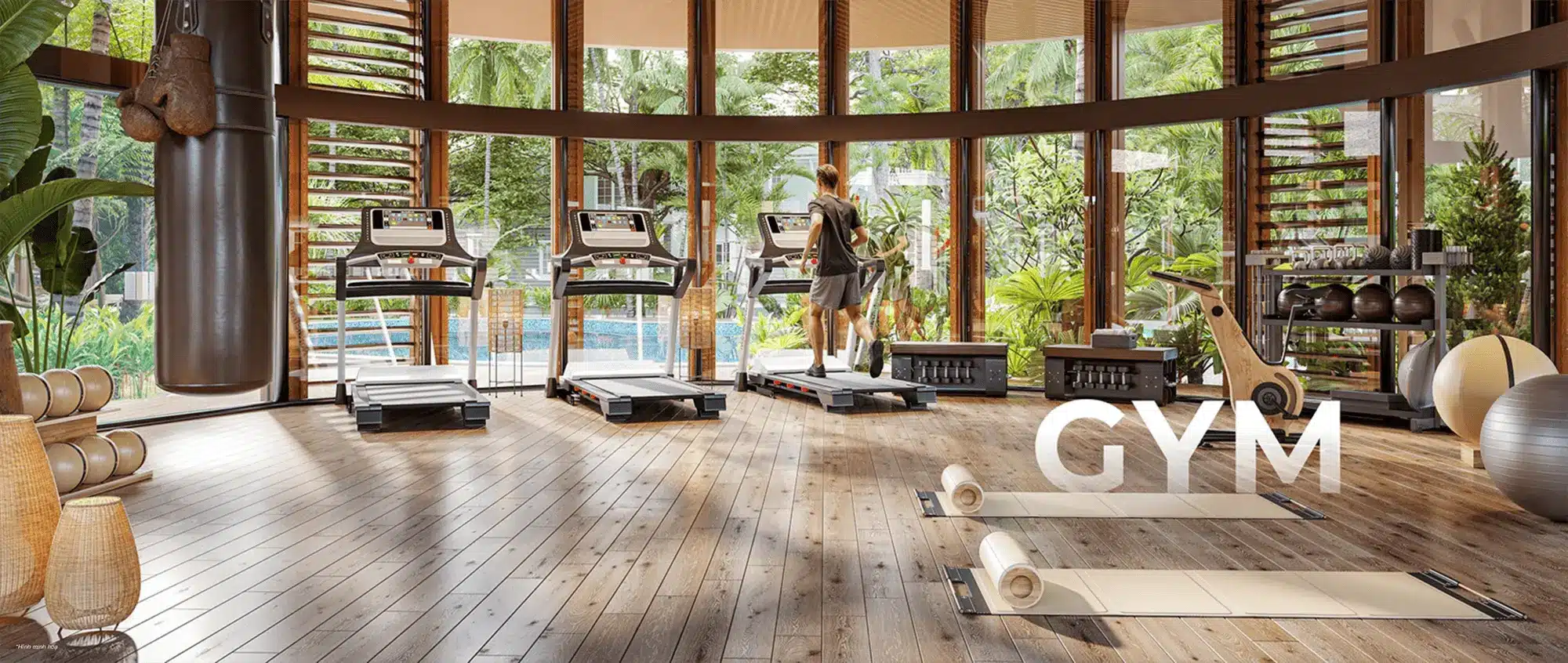 Phòng gym hiện đại với trang thiết bị cao cấp, view ra thiên nhiên xanh mát tạo động lực tập luyện. Phòng gym hiện đại với trang thiết bị cao cấp, view ra thiên nhiên xanh mát tạo động lực tập luyện.
