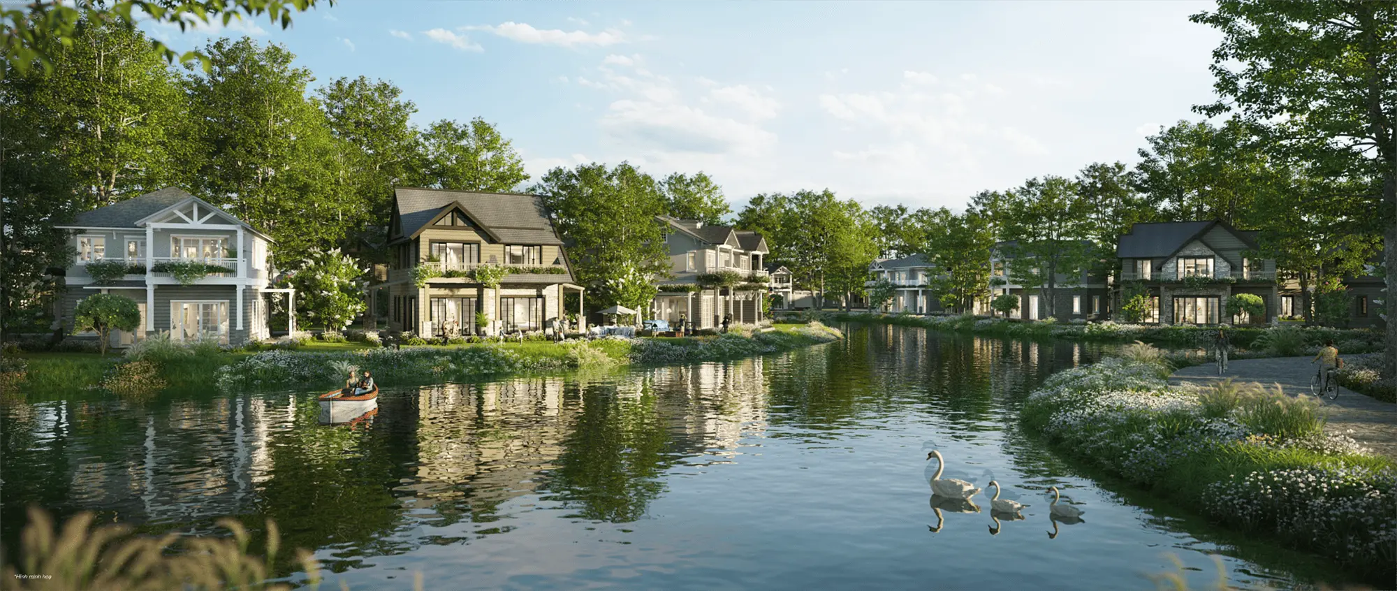 Thưởng thức cuộc sống chèo thuyền thư thái với Island Villa Đơn Lập, nơi mỗi ngày đều là kỳ nghỉ bên sông xanh. Thưởng thức cuộc sống chèo thuyền thư thái với Forest Villa Đơn Lập, nơi mỗi ngày đều là kỳ nghỉ bên sông xanh.